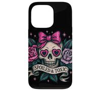 Spoiled and Toxic Cute Skull Bow Roses Retro Edgy Estetica Custodia per iPhone 13 Pro