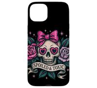 Spoiled and Toxic Cute Skull Bow Roses Retro Edgy Estetica Custodia per iPhone 15 Plus