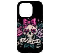 Spoiled and Toxic Cute Skull Bow Roses Retro Edgy Estetica Custodia per iPhone 15 Pro