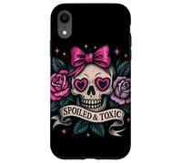 Spoiled and Toxic Cute Skull Bow Roses Retro Edgy Estetica Custodia per iPhone XR