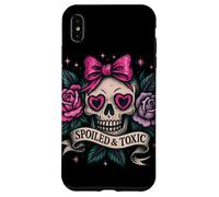 Spoiled and Toxic Cute Skull Bow Roses Retro Edgy Estetica Custodia per iPhone XS Max