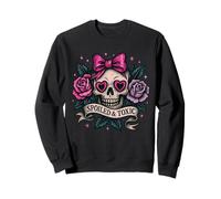 Spoiled And Toxic Cute Skull Bow Roses Retro Edgy Estetica Felpa