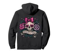 Spoiled And Toxic Cute Skull Bow Roses Retro Edgy Estetica Felpa con Cappuccio