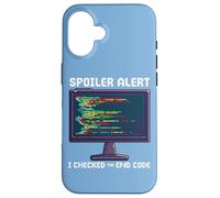 Spoiler Alert Checked The End Code Citazione Divertente Programmatore Custodia per iPhone 16
