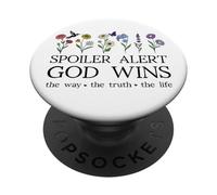 Spoiler Alert God Wins I've Read the Final Chapter Christian PopSockets PopGrip Adesivo