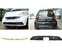 Spoiler anteriore + diffusore nero opaco splitter per Smart Fortwo 451 2013-2015