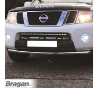 Spoiler Bar Per Nissan Navara D40 2010 - 2015 Paraurti Anteriore In Acciaio