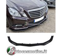 Spoiler labbro anteriore nero lucido per Mercedes Classe E W212 13-16 AMG Line