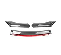 Spoiler labbro paraurti anteriore in ABS per auto, per Ren-ault Clio 4 2011-2019 splitter anteriore sotto il mento sostituzione labbro splitter anti-collisione kit carrozzeria, F/rosso-fibra di