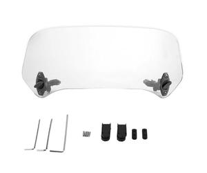 Spoiler Parabrezza Moto Universale, Estensione Parabrezza Regolabile 28cm con Clip, Deflettore Aria Trasparente per Motorcycle Front Windshield