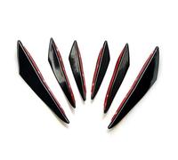 Spoiler Paraurti 4/6 Pezzi Universale Paraurti Anteriore Labbro Decorazione Diffusore Splitter Pinne Corpo Spoiler Canard Valenza Mento Auto Tuning Canard Decor(Black 6pcs)