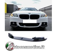Spoiler paraurti anteriore labbro nero lucido M per BMW Serie 5 F10 F1 2010-2017