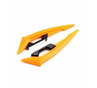 Spoiler per motocicletta 2 pezzi alette per moto spoiler laterale anteriore set ali aerodinamiche ala vento fissa con adesivi decorativi adesivi(Arancia)