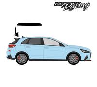 Spoiler per Tetto Pellicola Nero Lucido Adatto A per Hyundai i30N Adesivo DS012