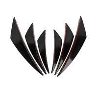 Spoiler Posteriore Auto 4/6PCS Esterno Modificato Paraurti Lama D'aria Deflettore Modello Paraurti Anteriore Spoiler Universale Striscia Decorativa Spoiler(6PCS Black)
