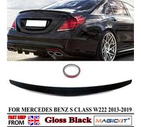 Spoiler posteriore per Mercedes Classe S W222 S450 S560 S600 S 63 AMG 2013-2019 Baule posteriore Boot Lip Spoiler Tuning Nero lucido