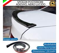 SPOILER POSTERIORE PER PEUGEOT 207 ADESIVO NERO LUCIDO