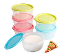 Spoilu Scatola per pizza con coperchio, 6 pezzi, per pizza e pizza, con coperchio, scatola per fermentazione (colorata)