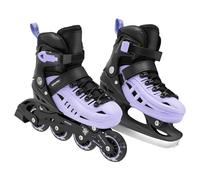 SPOKEY Set 4ONE 4 in 1 pattini in linea/pattini a rotella/triskates/pattini regolabili | per bambini e ragazzi | pattini in linea convertibili in pattini a rotelle | Taglie: 29-33, 34-38, 39-43 (viola