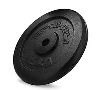 SPOKEY Sinis Piastre di peso fatte di pesi in ghisa solida | Foro 29 mm, si adatta a tutte le barre 28 mm | Allenamento intensivo per principianti e utenti avanzati, da 0,5 a 20 kg