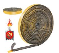 SPOKKI 4 m guarnizione inserto camino autoadesiva, guarnizioni in fibra di vetro, guarnizione per porta per poele a legno, camino, porta forno a legno, resistente al calore 600 gradi Celsius (3 mm x
