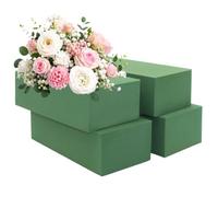 SPOKKI 4 pezzi di schiuma per fiori, 22,5 × 10 × 7 cm, quadrati, per fiori artificiali, auto-tagliabili, spugna bagnata per fiori artificiali, fiori freschi, feste, fai da te