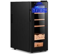 Spolehli Armadietto elettrico umidificatore con sistema di umidità e temperatura costante, design da scatola refrigerante con adesivi, ripiani per cassetti in legno di cedro spagnolo (35 L)
