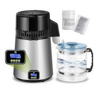 Spolehli Distillatore d'acqua in acciaio inox con caraffa di vetro, distillatore d'acqua digitale, distillatore d'acqua potabile, 1 l/h, distillatore d'acqua per produrre acqua