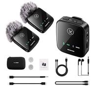 Spolehli Microfono Lavalier Wireless 3 In 1 Per iphone/Android/ipad/Fotocamera/Laptop Microfono Professional 2,4 Ghz Trasmissione Da 50m Plug & Play Per Live Streaming/Registrazione Di Interviste