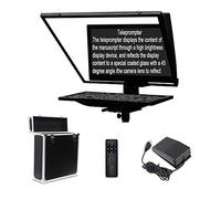 Spolehli Teleprompter Tablet/Smartphone/DSLR 20'' Grande Teleprompter Portatile per iPad con Telecomando Senza Fili e Controller Petalo per Video Interview Shooting (20'' schermo singolo con valigia)