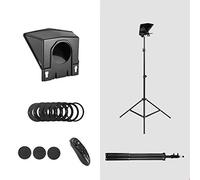 Spolehli Teleprompter TMP Adjustable Teleprompter 3.94''/7.87'' with HD Glass Remote No Assembly Required (Kit 3:Kit 1+78.7''Tripod(for Phone&Camera))