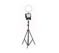 Spolehli Teleprompter TMP TMP Regolabile Teleprompter con 6''/10''/14'' Anello Luce e 82.7''Treppiede per Video Intervista Host Broadcast Live Broadcast (Kit 2: teleprompter+82.7''treppiede+6''Ring Light)