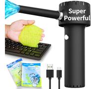 Spolveratore d'aria senza fili, multiuso elettrico per la pulizia della tastiera del PC, sostituisce le lattine di gas compressi, batteria ricaricabile da 6000 mAh, potente 4000 giri/min, ricarica rapida 12,6 W.