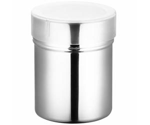 Spolveratore in Acciaio Inox per Spezie, Caffè e Cacao | Argento, Coperchio Forato per Grani Grossi, Facile da Portare, Salvaspazio per Barbecue e Cucine Piccole