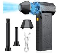 Spolverino ad aria compressa, potente ventilatore elettrico da 130.000 giri/min, mini ventola turbo senza fili a 3 marce per computer/casa/esterno/auto Three-headed