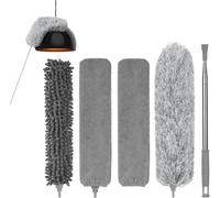 Spolverino Allungabile Ragnatele Pulizia, 7Pcs Microfibra Spolverino Telescopico
