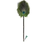 Spolverino Con Piume Di Pavone E Struzzo - Strumento Di Pulizia Con Manico - Riutilizzabile | Per La Pulizia Di Auto, Computer, Case, Uffici E Camere Da Letto - Verde(M)