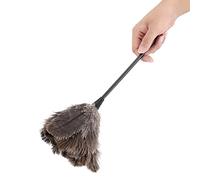 Spolverino di Piume di Struzzo,Mini spolverino di Piume di Struzzo Lavabile Riutilizzabile Fatto a Mano, spolverino Flessibile in Microfibra per Libri Tastiera Ufficio casa