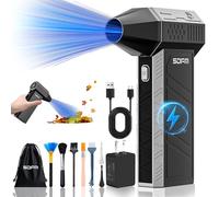Spolverino elettrico ad aria compressa, 130000 giri/min, 3 marce, regolabile, può essere riutilizzato, per tastiera del computer, esterni, auto, casa, (X3 Max-Nero)