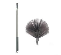 Spolverino estensibile da soffitto con asta telescopica in acciaio inossidabile e testa in microfibra per una rimozione efficiente della ragnatela e della polvere in aree alte difficili da raggiungere