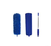 Spolverino estensibile in microfibra piuma per la pulizia di soffitti alti ventilatori a soffitto tende aree difficili da raggiungere 40 cm blu leggero con asta telescopica