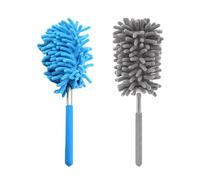 Spolverino in 2 pezzi, strumento per la polvere in microfibra, spazzola retrattile, polvere per la pulizia di polvere, coperte, ragnatele, ecc.