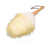 Spolverino in Lana D'agnello Spazzola Morbida Manico in Legno Bacchetta per Spolverare Pulizia di Strumenti Musicali per Uso Domestico (manico corto)