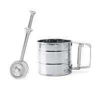 Spolverino per farina, spruzzatore di farina, bacchetta per spolverare panettieri, spolverino per farina di lievito naturale, bacchetta per spolverare per la cottura; shaker per polvere a maglia fine,