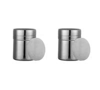 Spolverino per farina, zucchero, sale con coperchio, in acciaio inox, con spruzzatore a maglia fine, per cucina, ristorante, campeggio (M)