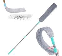 Spolverino pieghevole in microfibra - per la pulizia in microfibra con manico lungo | Piumino per sotto gli elettrodomestici | Per pavimento colonne divano fondo frigorifero casa