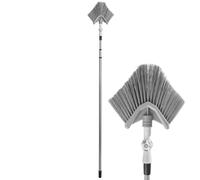 Orion - Scopa angolare triangolare con manico telescopico per la rimozione di ragnatele, 165-375 cm