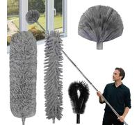 Spolverino telescopico 6 m, Outil de Nettoyage de gouttière de Manches Télescopiques da 1,5 a 4,9 m, Brosse de nettoyage Pour Nettoyer Les Feuilles, la Neige, et Les déversements de Toit