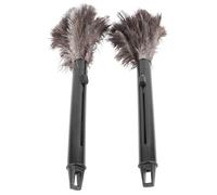 Spolverino telescopico con piume di struzzo, per rimuovere la polvere, per libri, tastiera, ufficio, casa, 2 pezzi