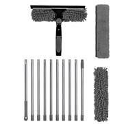 Spolverino telescopico lavabile | rimozione per ragni | acciaio pulitore in microfibra ergonomico lavabile multifunzione per ventilatori a soffitto pareti scaffali lampade